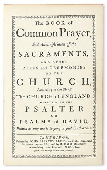 BOOK OF COMMON PRAYER.  The Book of Common Prayer.  1760